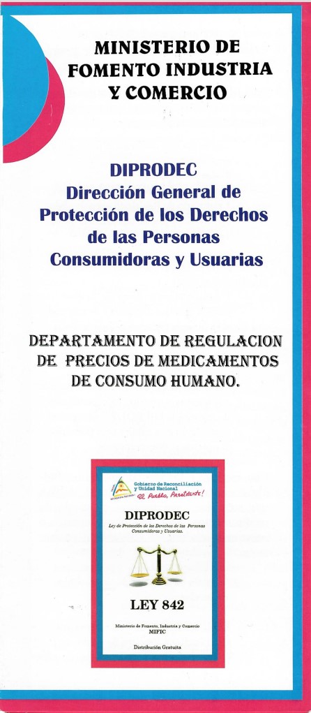 Brochur Departamento de Regulación de Precios de Medicamentos de consumo Humano